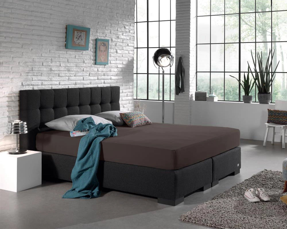 Hoeslaken - dubbel jersey - deep taupe