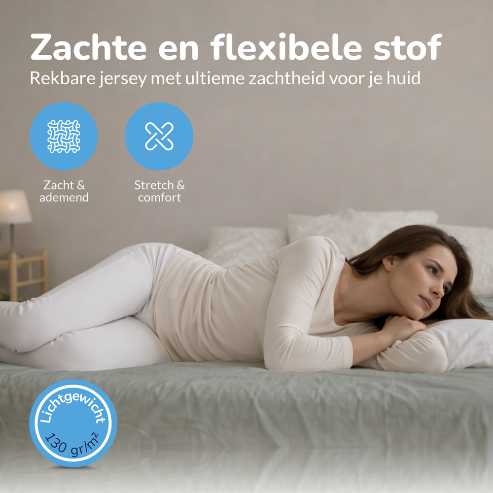 Decoware hoeslaken - Jersey - Misty groen