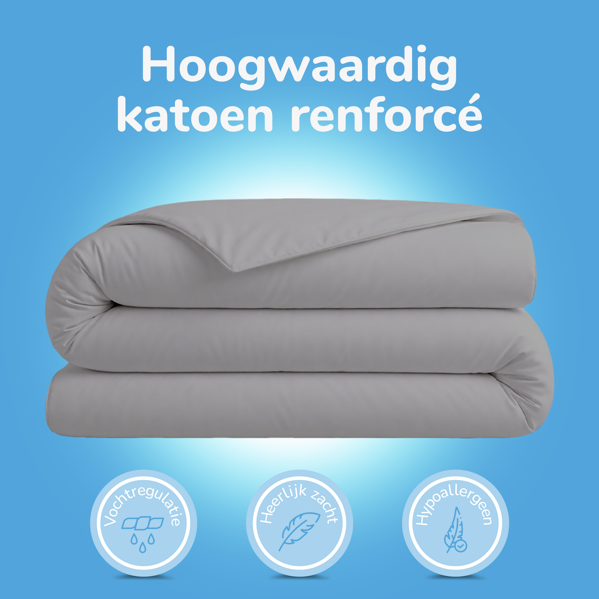 Decoware baby dekbedovertrek uni - Katoen - Grijs - 100x135 + 40x60 cm