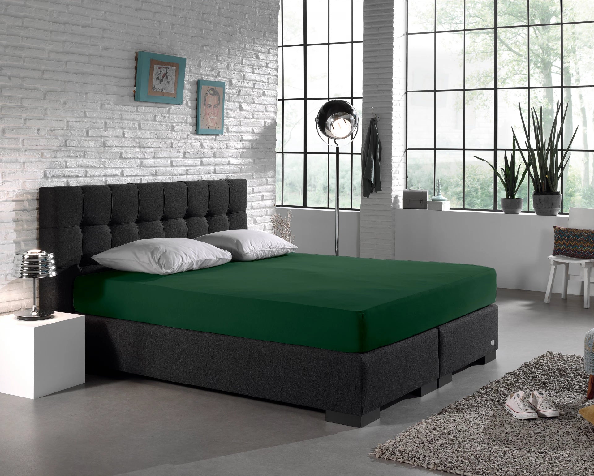 Hoeslaken - enkel jersey 135gr - groen