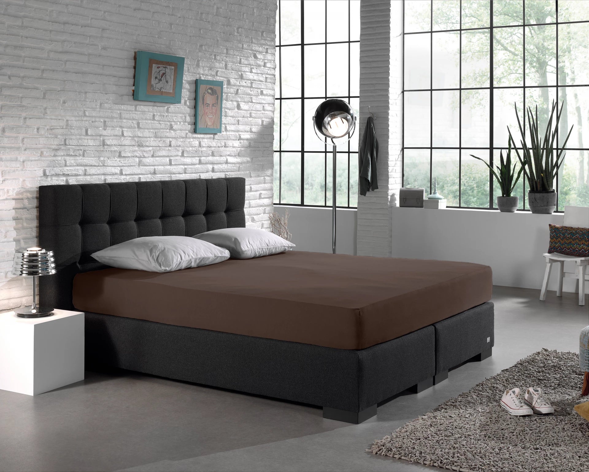 Hoeslaken - enkel jersey 135gr - deep taupe
