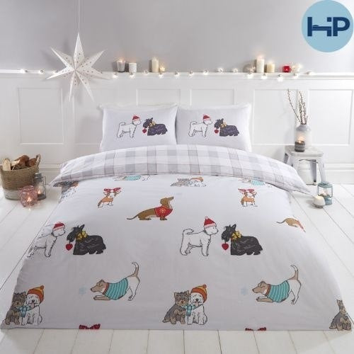 Dekbedovertrek Winter Tails honden - Polykatoen - 1-persoons (135x200 + 50x75cm)