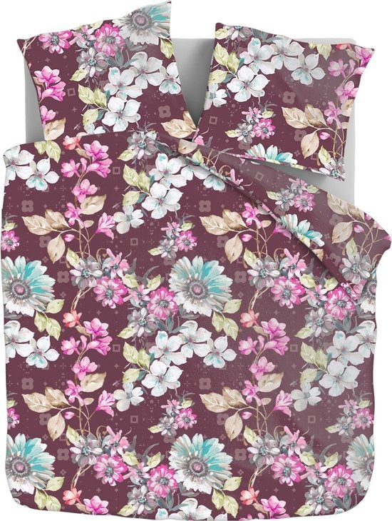 Flanel dekbedovertrek Flower - 2-persoons