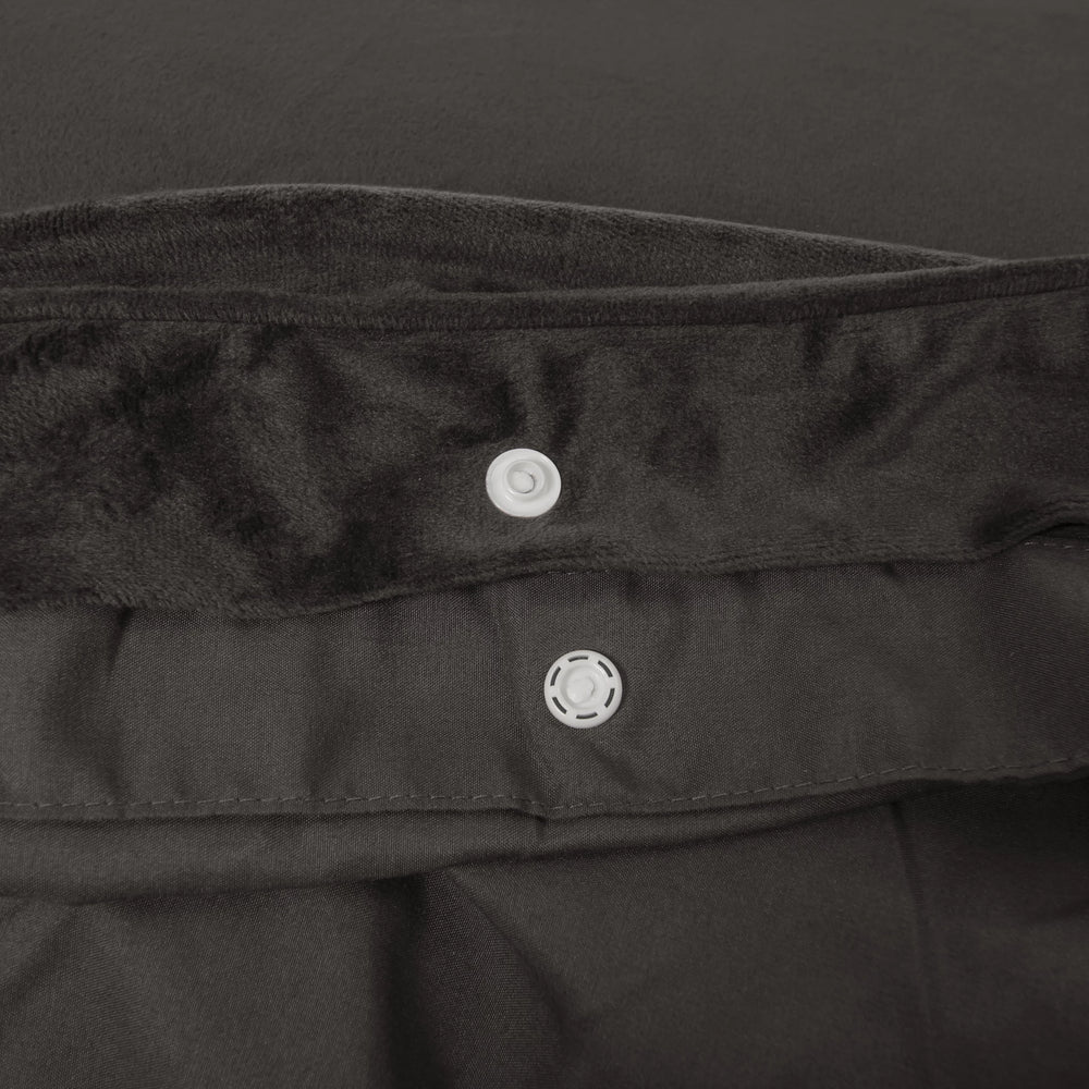 Velvet dekbedovertrek piping - bruin - 1-persoons
