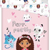 Gabby's Poppenhuis kinderdekbedovertrek Purrfectly - polykatoen - 1-persoons (140x200 cm – 65x65 cm)