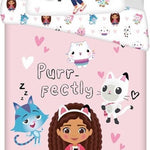 Gabby's Poppenhuis kinderdekbedovertrek Purrfectly - polykatoen - 1-persoons (140x200 cm – 65x65 cm)
