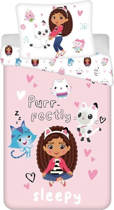 Gabby's Poppenhuis kinderdekbedovertrek Purrfectly - polykatoen - eenpersoons