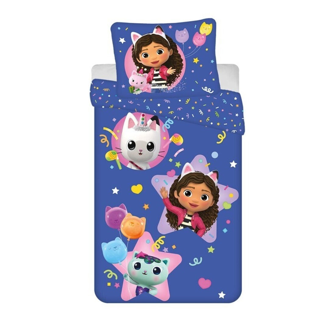 Gabby's Poppenhuis kinderdekbedovertrek Pandy & Mercat - microvezel - 1-persoons (140x200 cm – 65x65 cm)