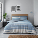 Snoozeville dekbedovertrek Block stripes - blauw - Microvezel  - Lits-jumeaux (230x220 + 2st 50x75cm)