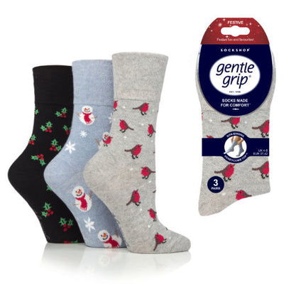 Gentle grip kerst dames sokken - design - Per 3 paar