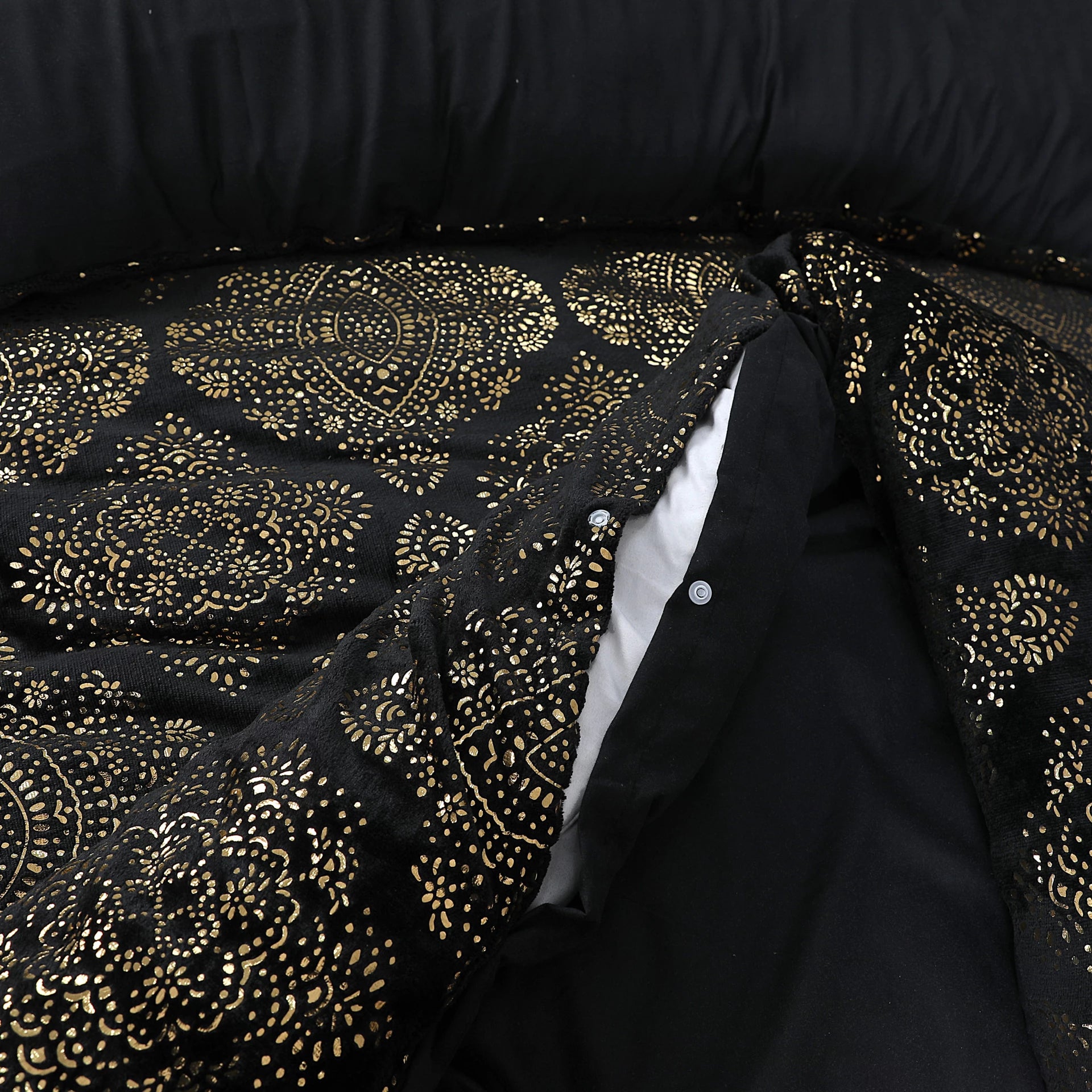 Fleece dekbedovertrek onderkant microvezel Art foil -zwart