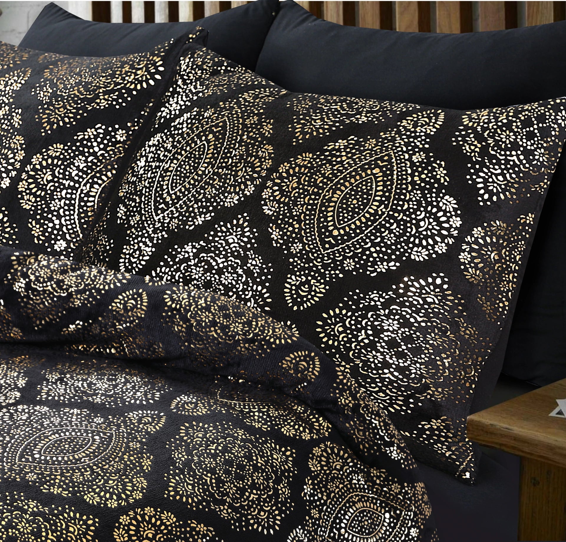 Fleece dekbedovertrek onderkant microvezel Art foil -zwart