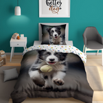 Glow in the dark dekbedovertrek Hond - katoen - eenpersoons