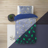 Teddy Fleece kinderdekbedovertrek - Glow in the dark - Space - Blauw - 1-persoons (140x220 + 60x70 cm)