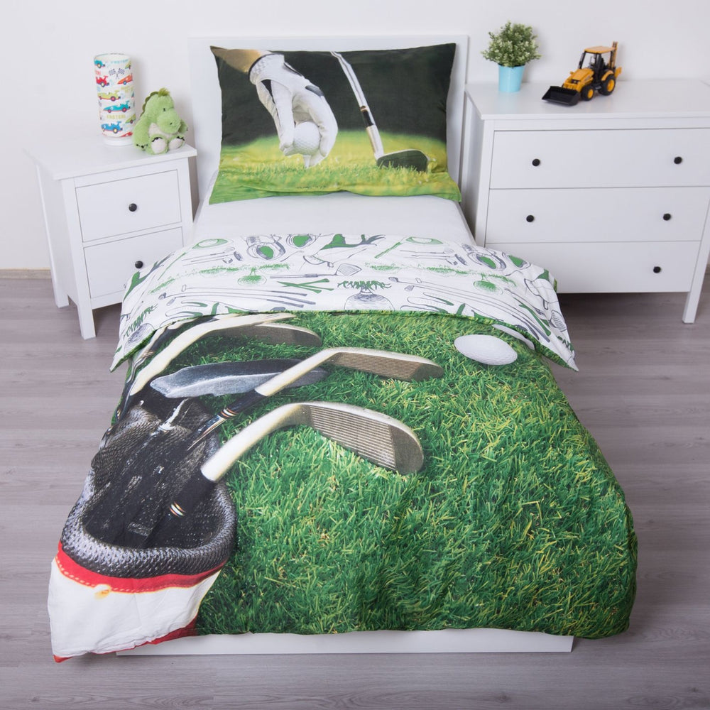 Dekbedovertrek golf - Katoen - 1-persoons (140x200 + 70x90 cm)