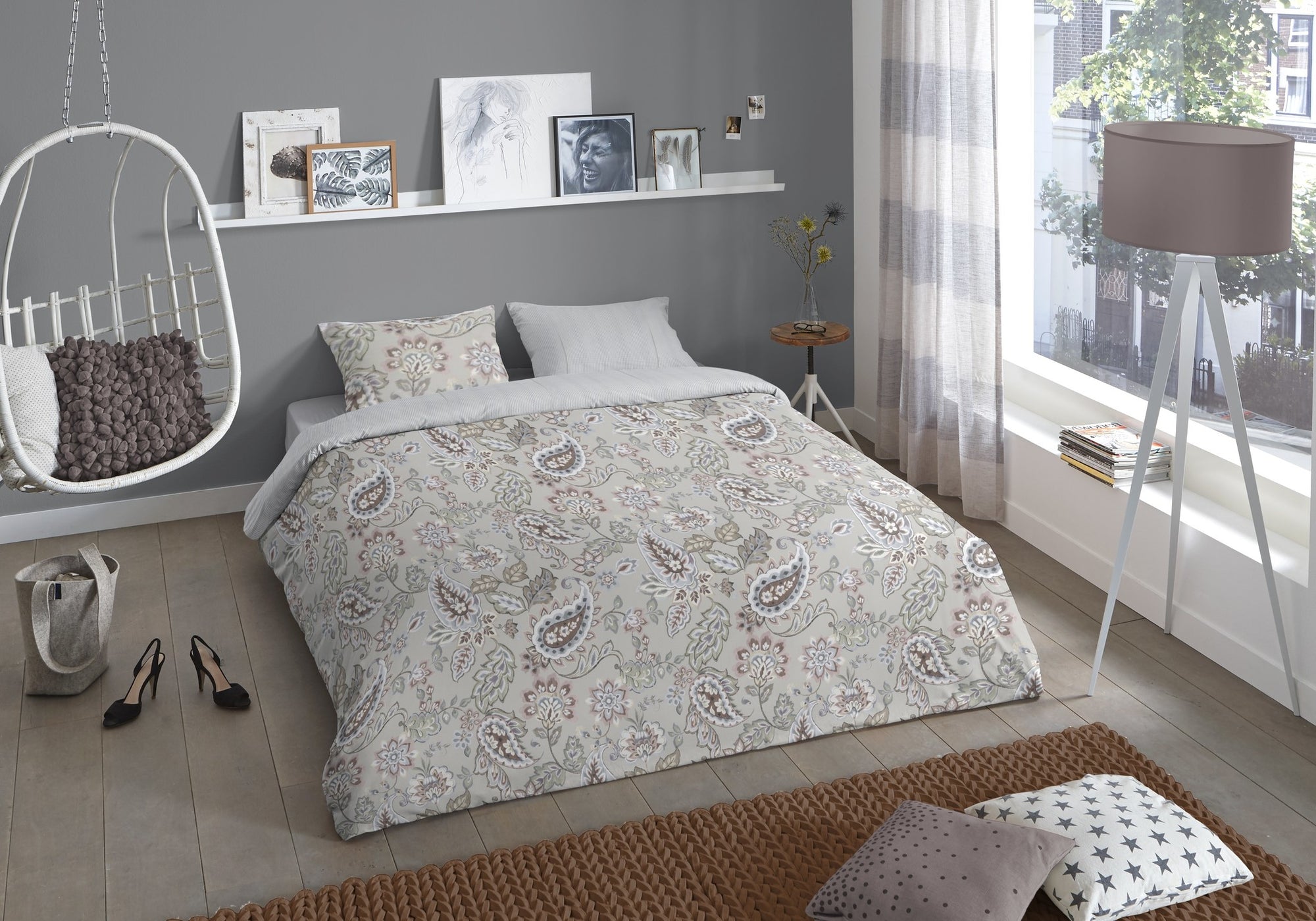 Good morning dekbedovertrek Anaya - paisley - katoen - Lits-jumeaux (240x220 + 2st 60x70cm)