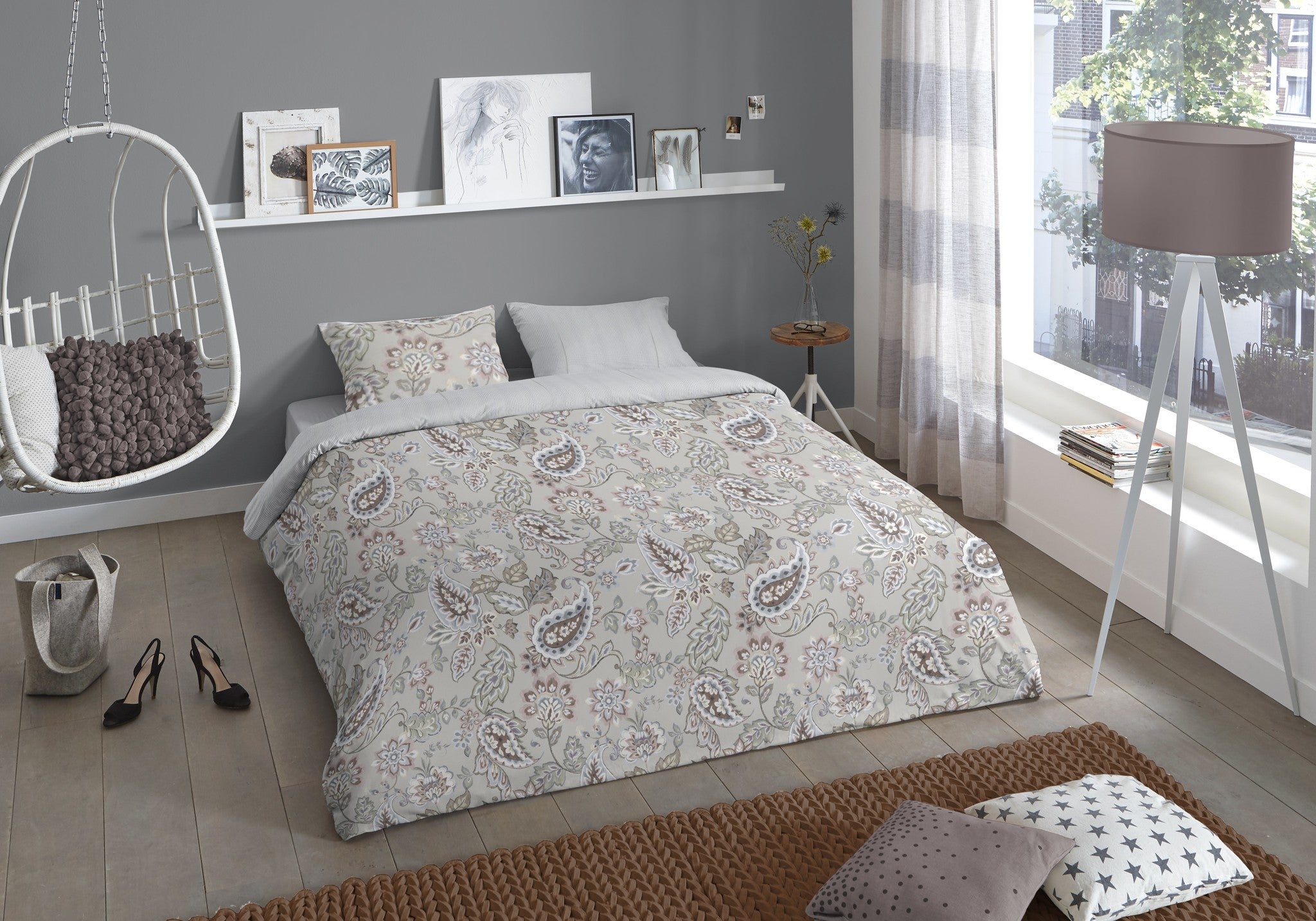 Good morning dekbedovertrek Anaya - paisley - katoen - Lits-jumeaux (240x220 + 2st 60x70cm)