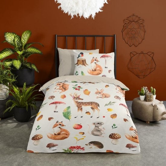 Kinderdekbedovertrek Autumn - Flanel - 1-persoons (140x220 + 60x70 cm)