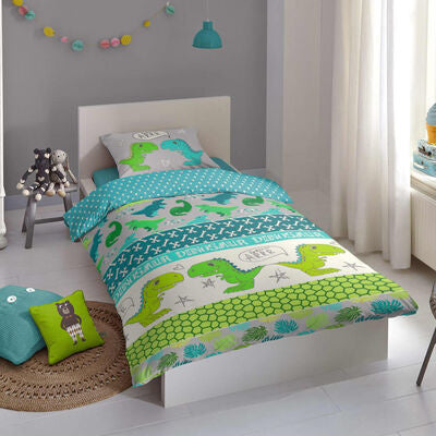 Good Morning dekbedovertrek Dinosaurus - katoen - eenpersoons