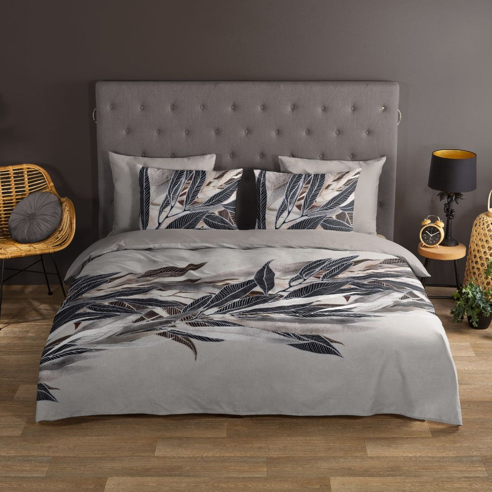 Good Morning dekbedovertrek Gisele veren - grijs - Katoen