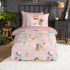 Kinderdekbedovertrek Ladida lama - roze - Flanel - 1-persoons (140x220 + 60x70 cm)