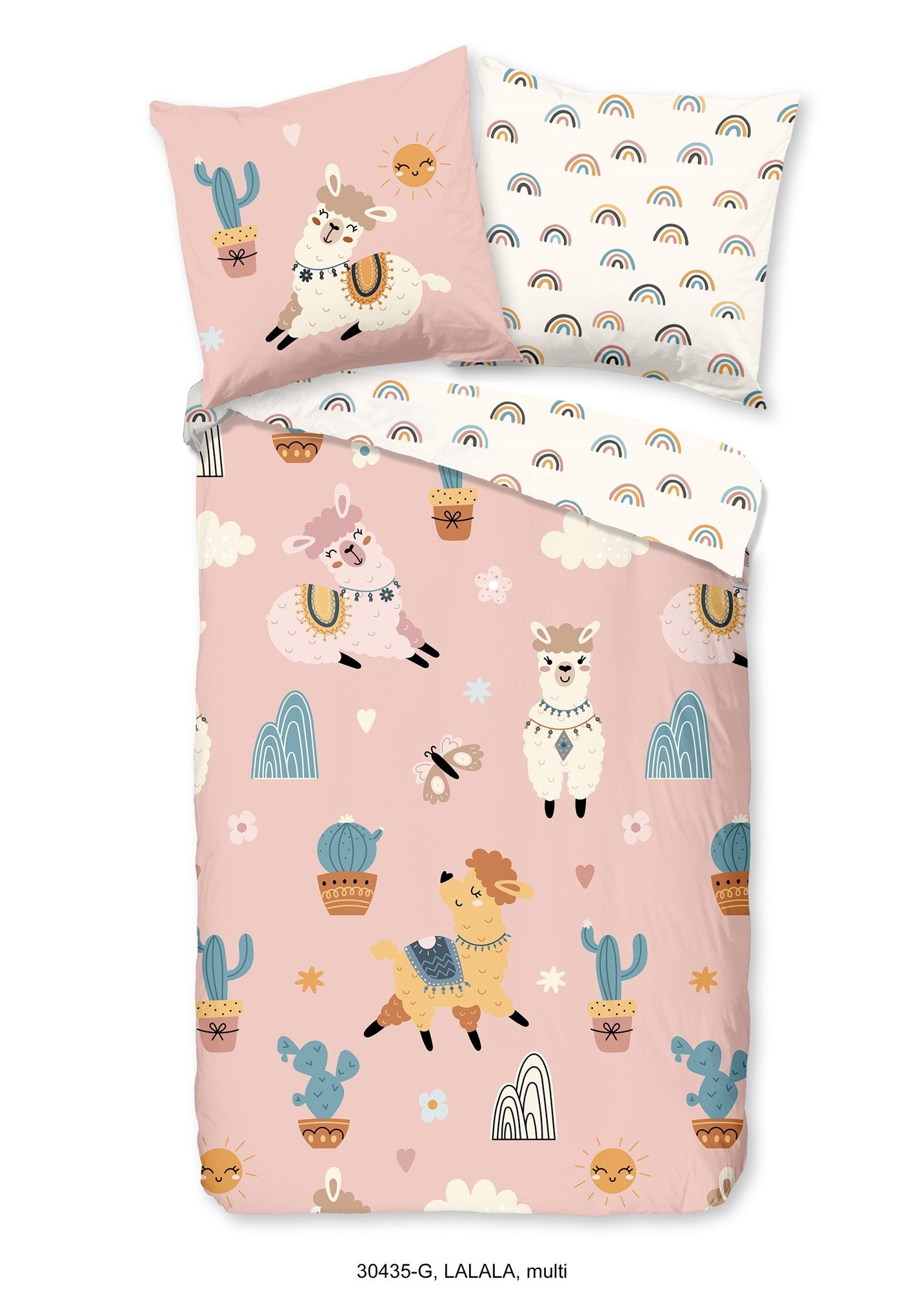 Kinderdekbedovertrek Lalalama - Katoen - 1-persoons (140x220 + 60x70 cm)