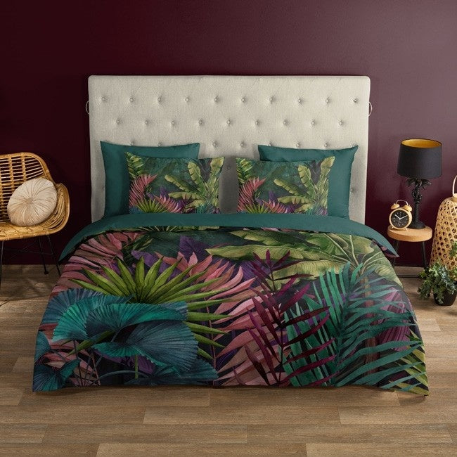 Good Morning dekbedovertrek Marina - groen - katoen - tweepersoons - 200x220 + 2st 60x70 cm