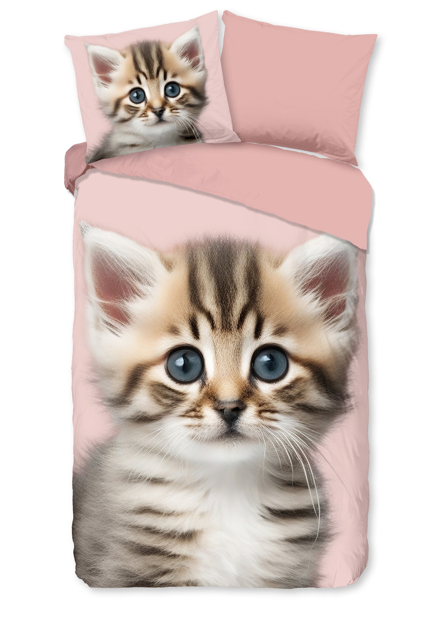 Kinderdekbedovertrek meow - flanel - 1-persoons (140x220 + 60x70 cm)