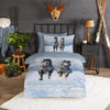 Good morning  dekbedovertrek snow horses paarden - flanel - 1-persoons (140x220 + 60x70 cm)