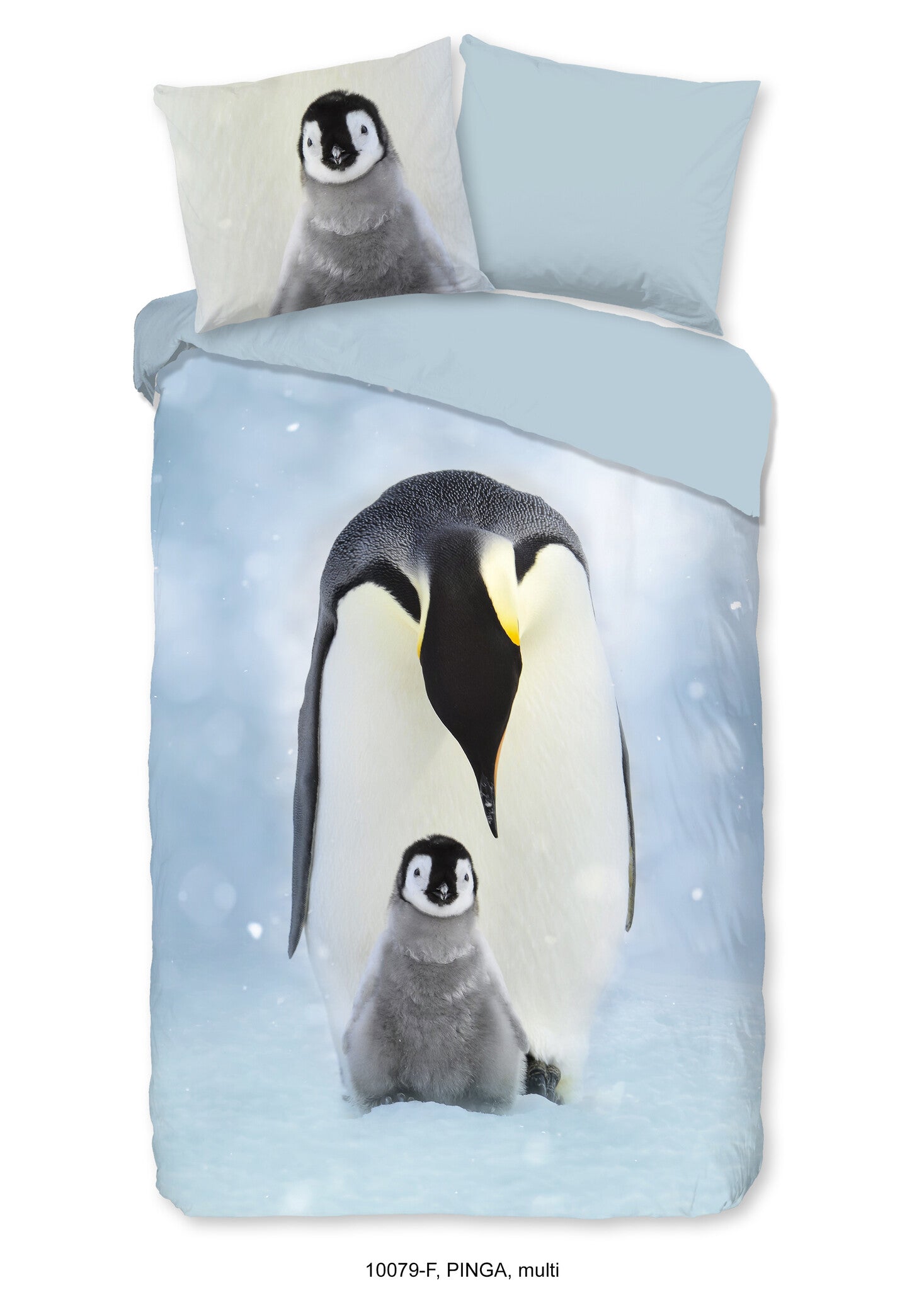 Good Morning dekbedovertrek Pinga pinguïn - lichtblauw - Flanel