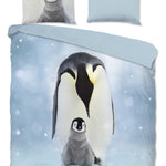 Good Morning dekbedovertrek Pinga pinguïn - lichtblauw - Flanel