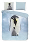 Good Morning dekbedovertrek Pinga pinguïn - lichtblauw - Flanel - Lits-jumeaux (240x220 + 2st 60x70cm)