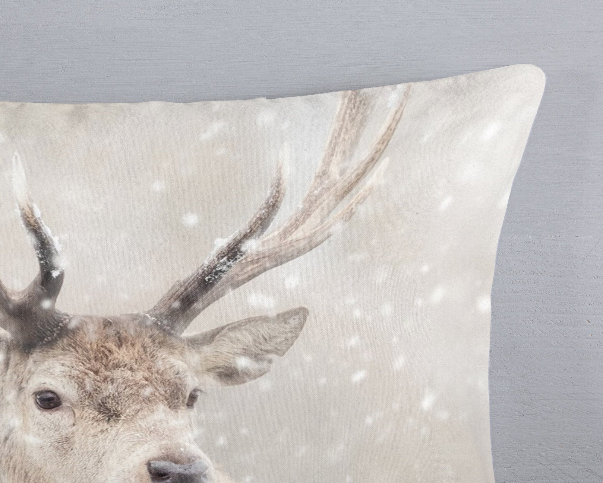 Flanel dekbedovertrek Snowydeer zand