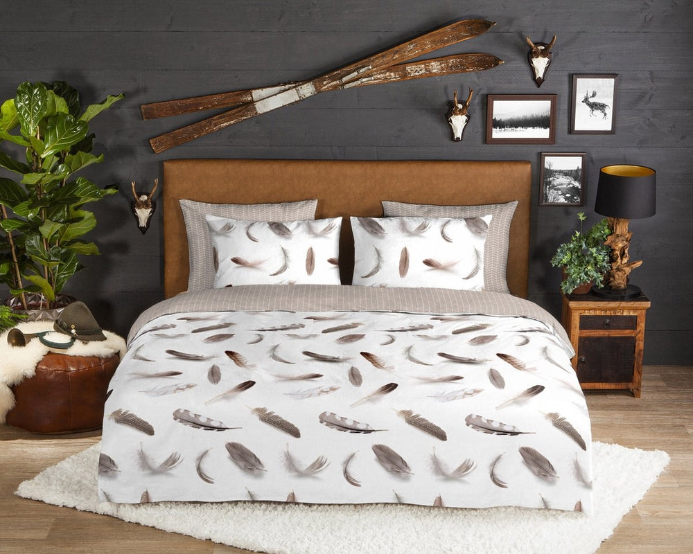 Good Morning dekbedovertrek Feathers - flanel
