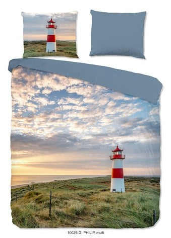 Katoen dekbedovertrek Vuurtoren - 2-persoons (200x220 + 2st 60x70cm)