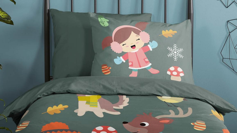 Good Morning dekbedovertrek winter forest - katoen - eenpersoons