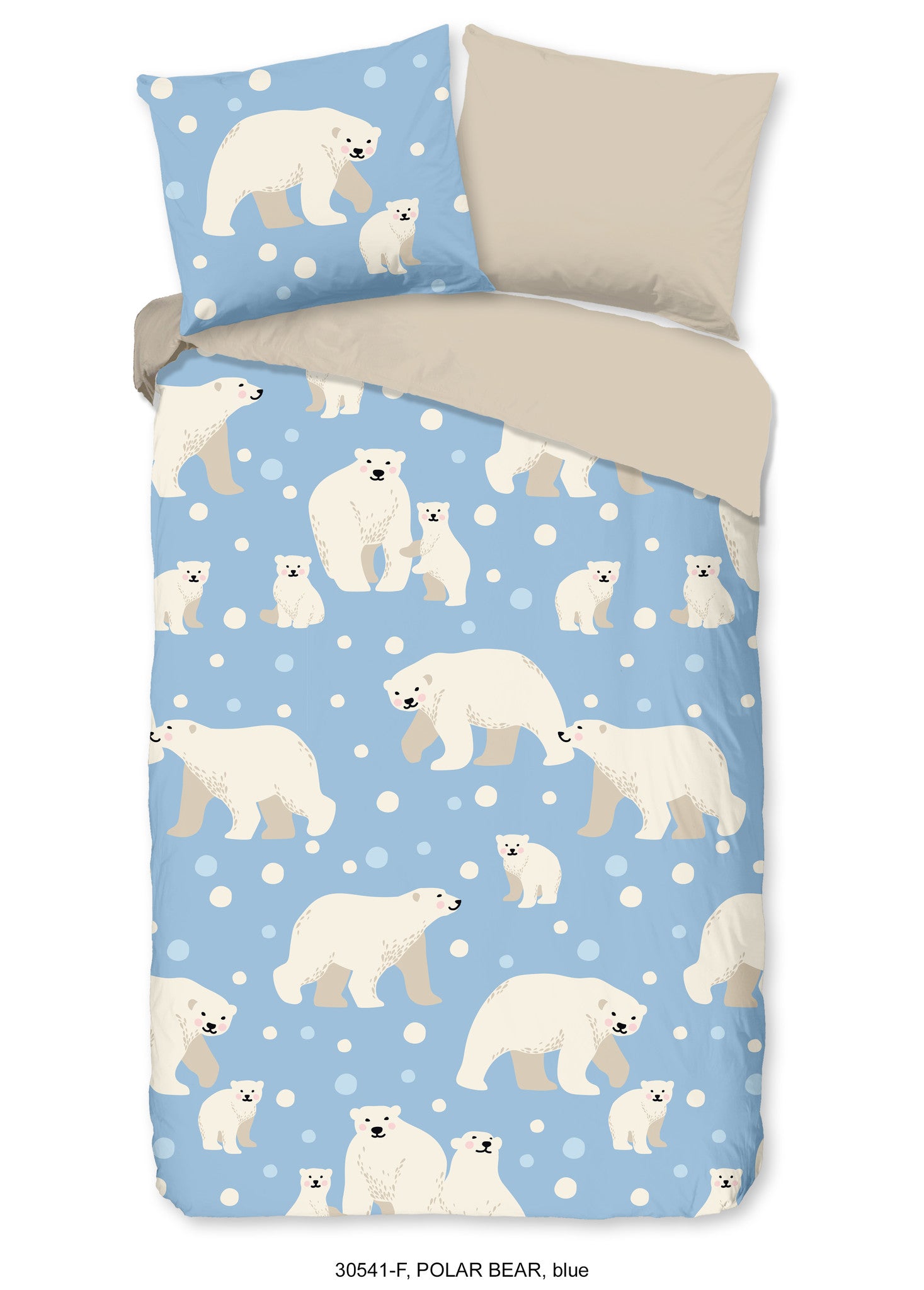Kinderdekbedovertrek Ijsberen - Flanel - 1-persoons (140x220 + 60x70 cm)