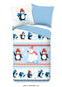 Good Morning dekbedovertrek Pinguïns - blauw - Flanel - 1-persoons (140x220 + 60x70 cm)