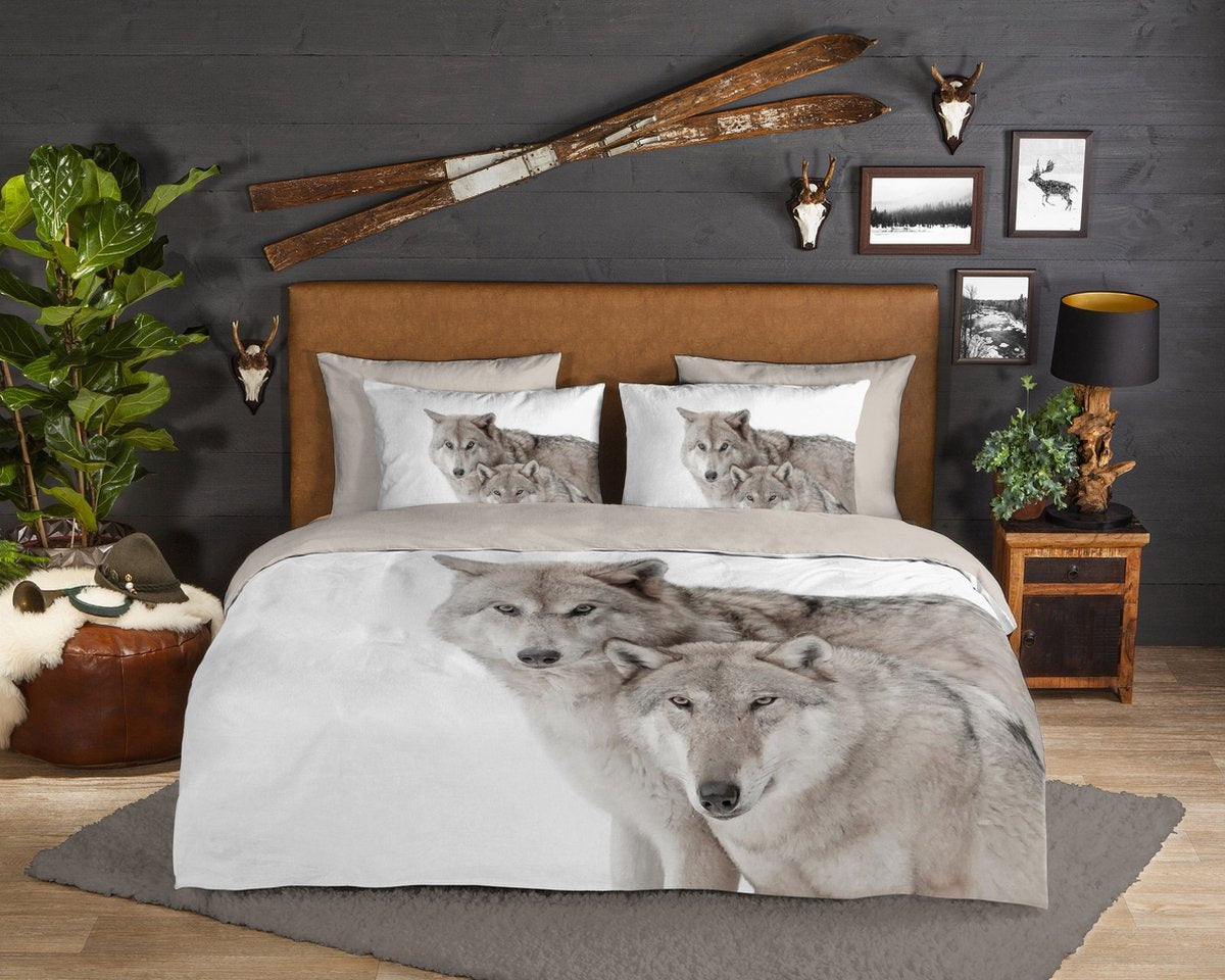 Flanel dekbedovertrek Wolf Fera