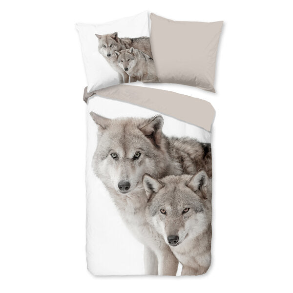 Flanel dekbedovertrek Wolf Fera