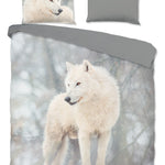 Good morning dekbedovertrek Wolf Julian - grijs - Flanel