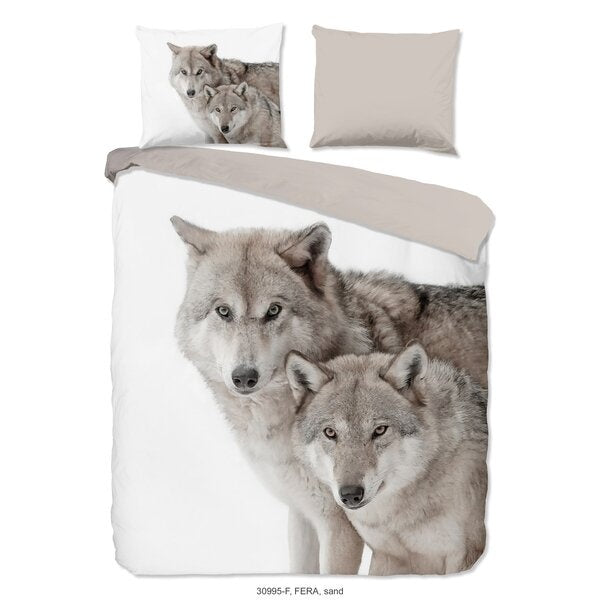Flanel dekbedovertrek Wolf Fera