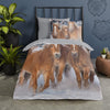 Kinderdekbedovertrek pony's - Flanel - 1-persoons (140x220 + 60x70 cm)