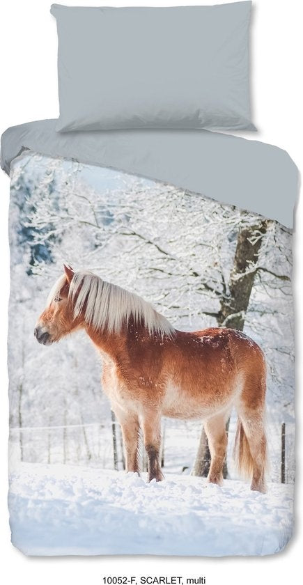 Kinderdekbedovertrek Scarlet - Flanel - 1-persoons (140x220 + 60x70 cm)