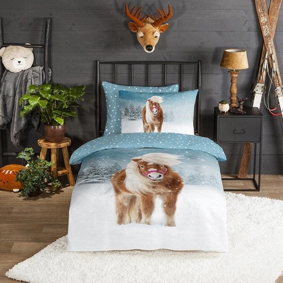 Good Morning dekbedovertrek sweet pony - flanel - eenpersoons