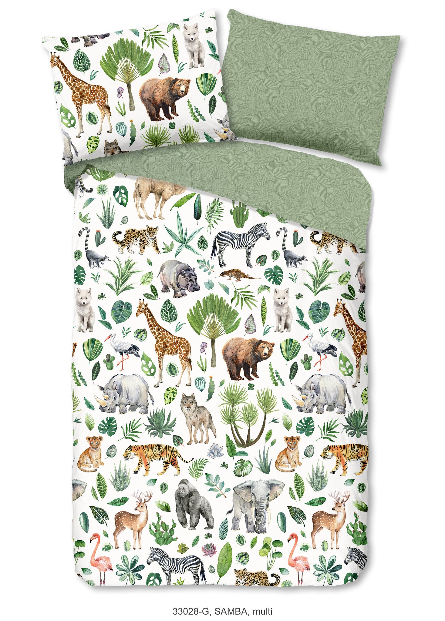 Ledikant dekbedovertrek Samba jungle - katoen - 100x135 + 40x60 cm