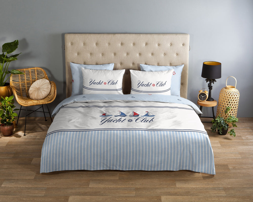 Good morning dekbedovertrek Yacht club - blauw - katoen