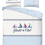 Good morning dekbedovertrek Yacht club - blauw - katoen