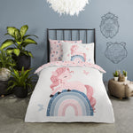 Good morning dekbedovertrek Fiby White - eenpersoons (140x220 + 60x70 cm)