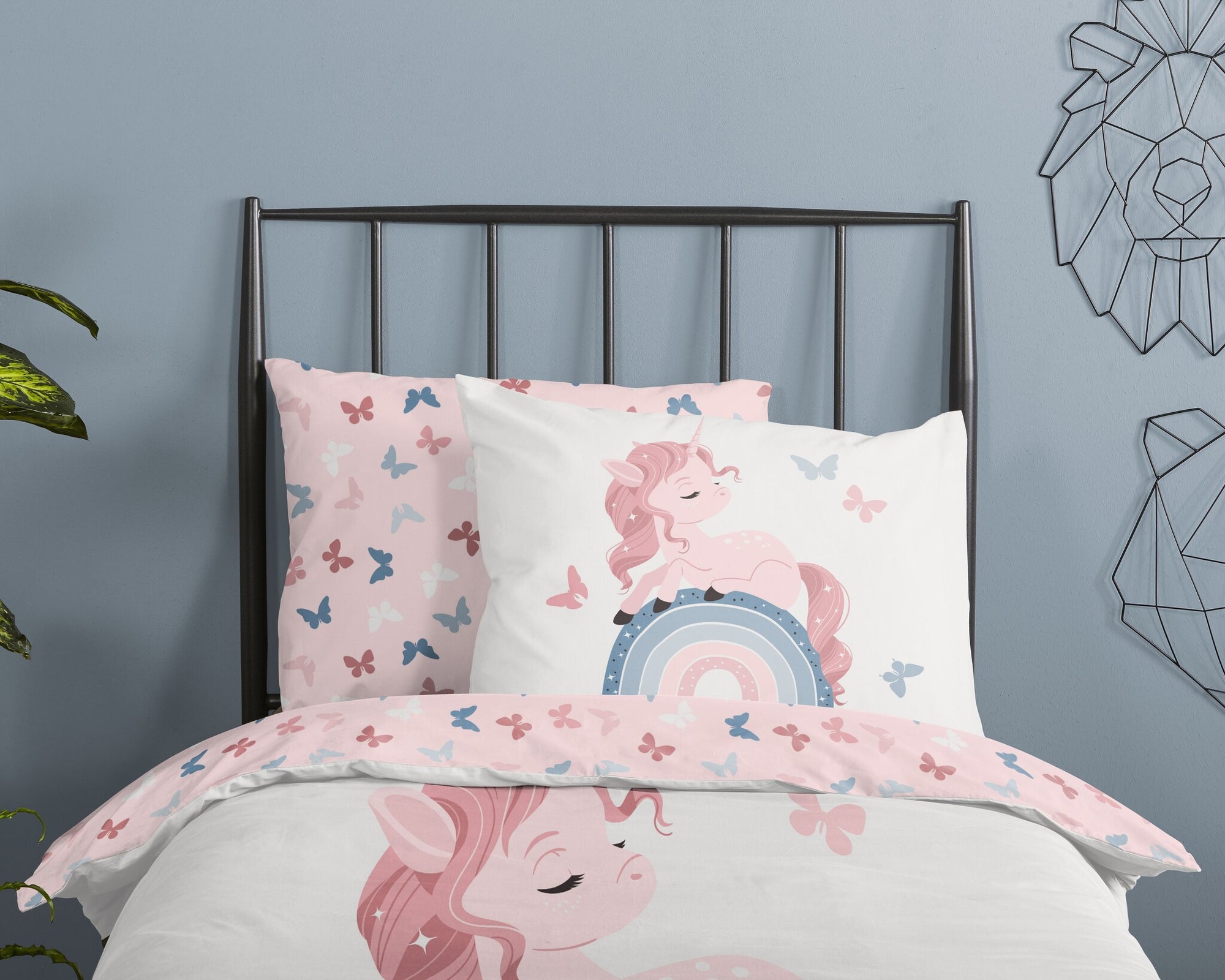 Good morning dekbedovertrek Fiby White - eenpersoons (140x220 + 60x70 cm)